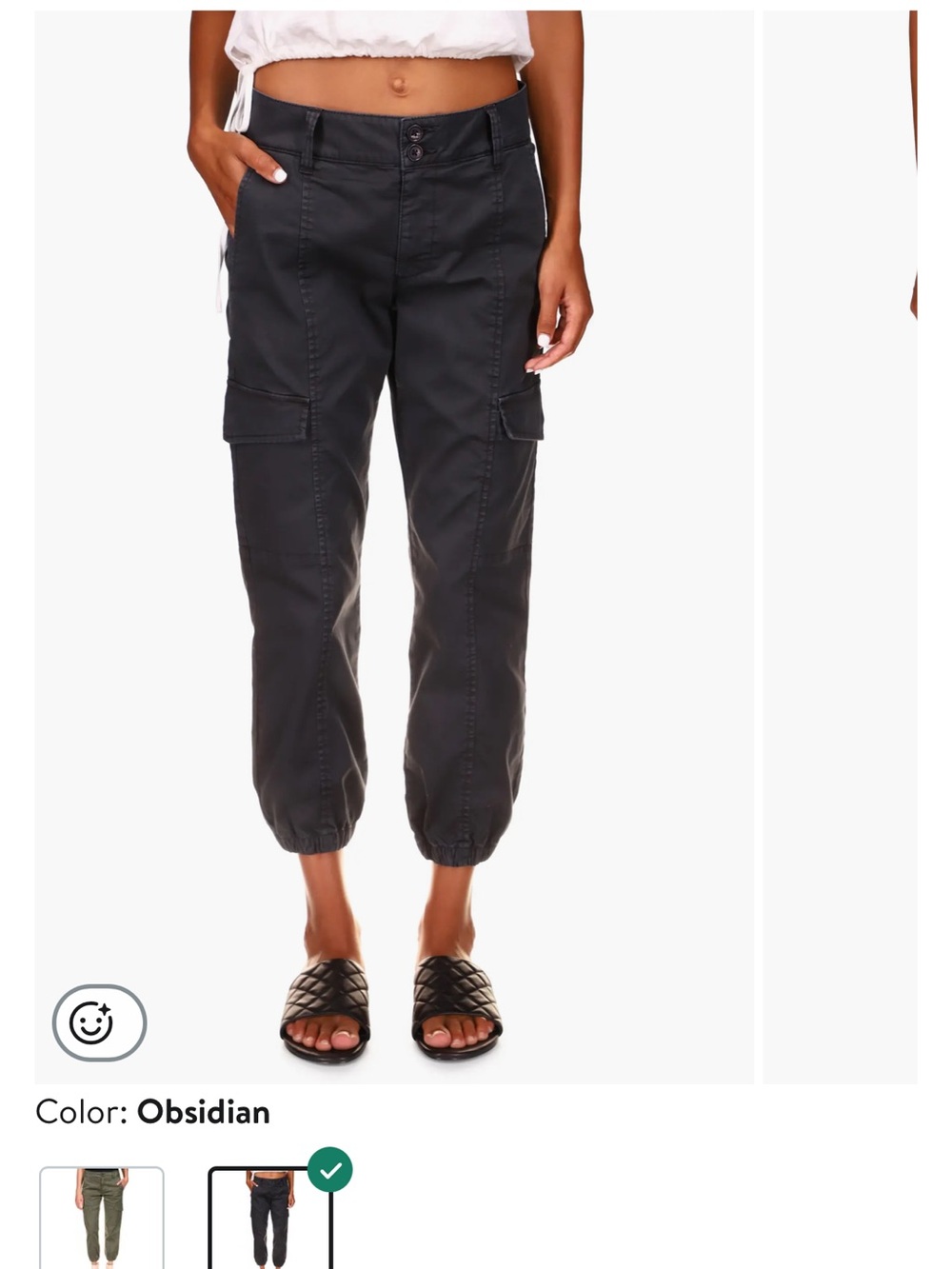 Sanctuary Black Cargo Jogger Pant with Ankle Cuffs